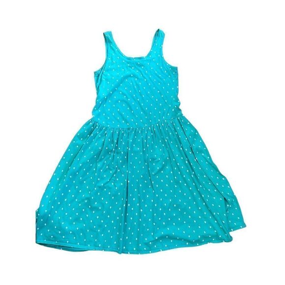 Victoria’s Secret Vintage Turquoise White Polka Dot Fit & Flare dress gold label - Picture 2 of 9
